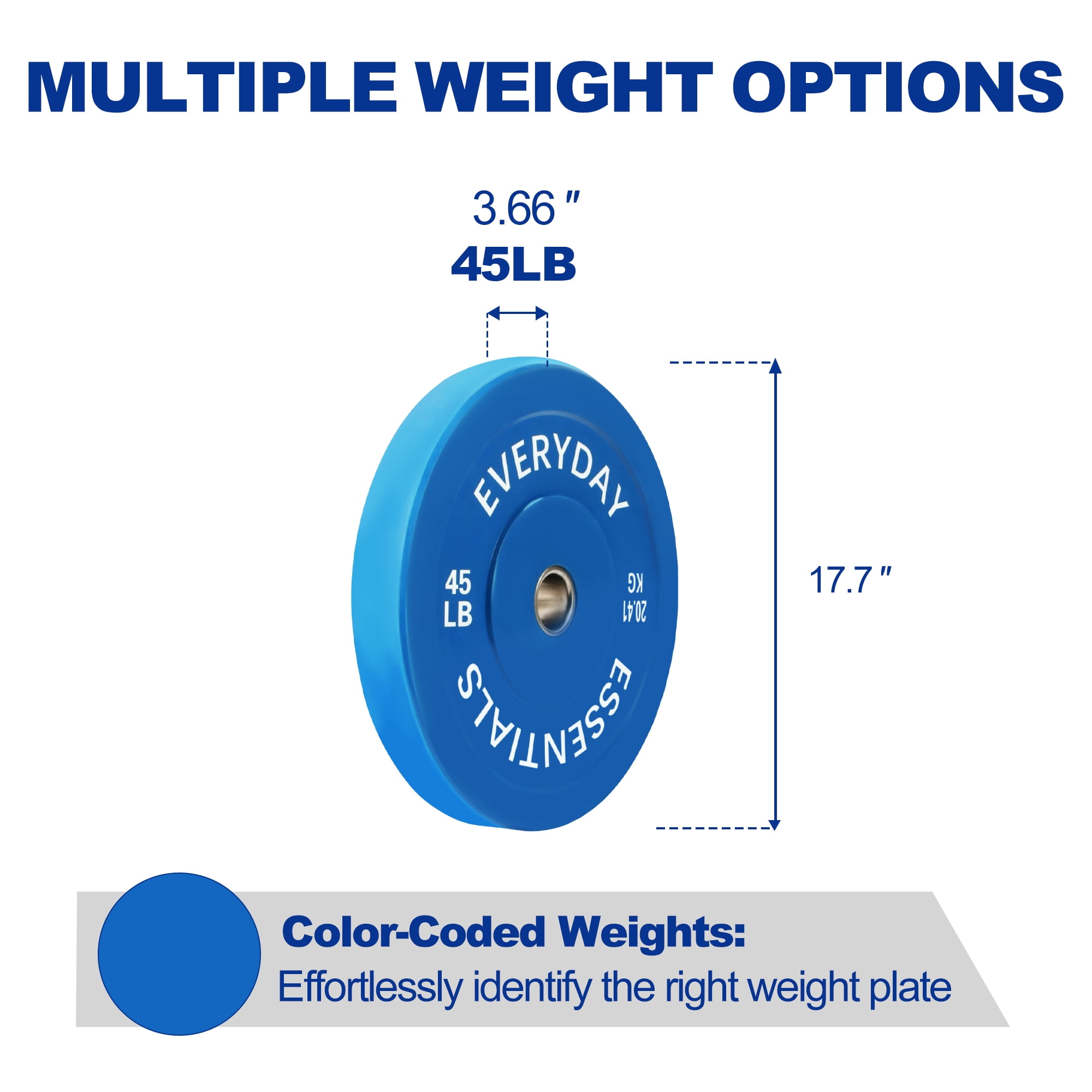 (3 pack) BalanceFrom Olympic Bumper Plate Weight Plate, 45 lbs Pair Color