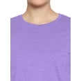 thumbnail image 5 of eloria Women's T-Shirt Round Neck Solid Color Plain Half Sleeve T-Shirt Color: Orchid Blue | Size: S, 5 of 7