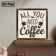 thumbnail image 2 of 2D Flat, 1pc All You Need Is Coffee Vintage-Inspired Wooden Framed Sign - 8x8 Inch, Rustic Cream Brown Decor with Coffee Cup Illustrations, Ideal Valentine's Day Gift for Coffee Lovers, Coffee Acc, 2 of 9
