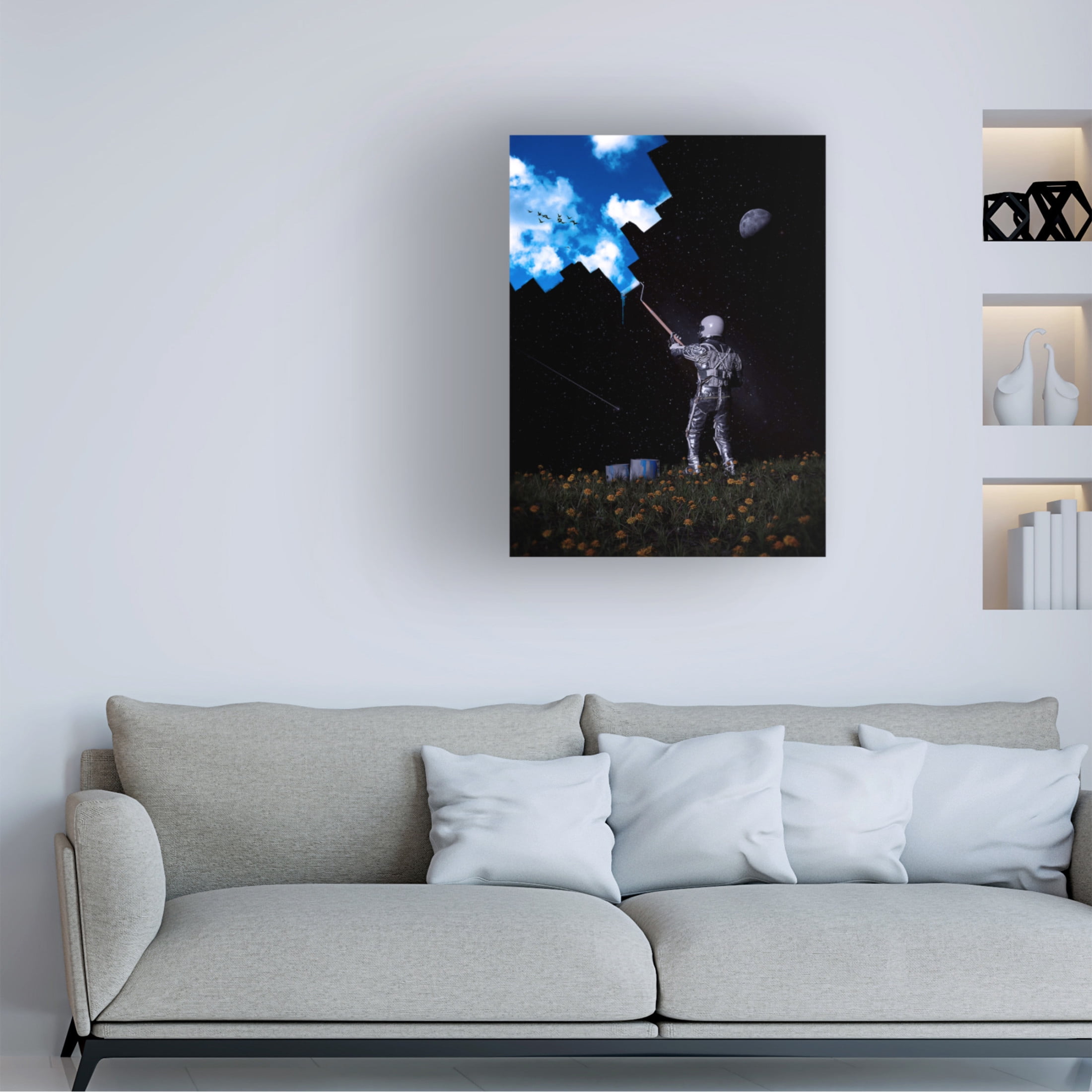 Canvas Wall Art - Francis Minoza 'Hello Blue Sky' Wall Art for Living Room, Bedroom, or Office D?cor by Trademark Fine Art - 14 x 19 Inches