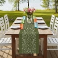 thumbnail image 4 of Table Runners 70 Inches Long Dress Scarves, Japanese Farmhouse Coffee/Dining/Kitchen Table Decor, Holiday Table Runner, Green Rustic Retro Pastoral Floral Leaves 13x70 Inch, 4 of 9