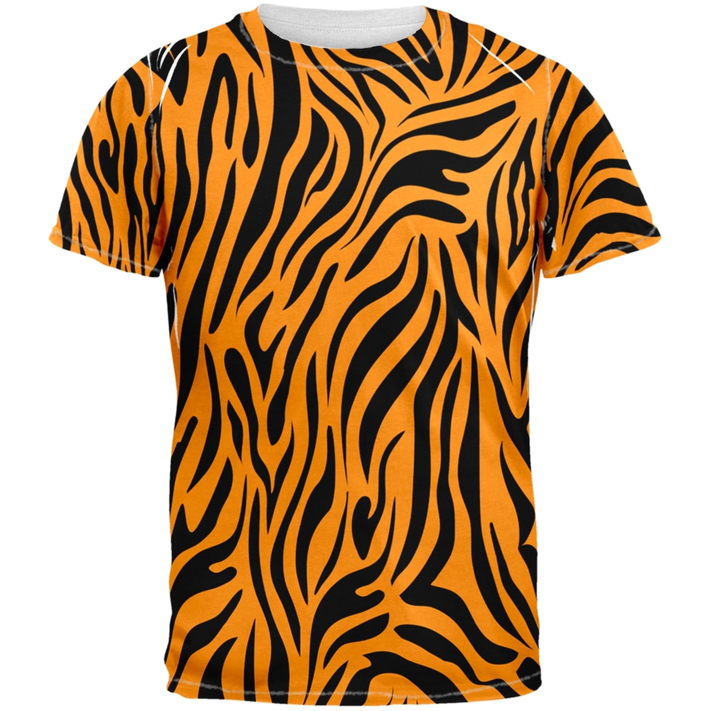 Tee's Plus - Zebra Print Orange Sublimated Adult T-Shirt - X-Large
