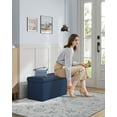 thumbnail image 2 of SONGMICS 30 Inches Folding Storage Ottoman Bench, Storage Chest, Foot Rest Stool, Midnight Blue ULSF47IN, 2 of 4