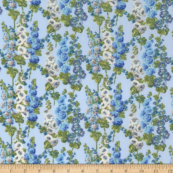 Free Spirit Fabrics A Celebration of Sanderson Hollyhocks Sky