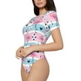 thumbnail image 3 of Picia Pink Striped Flamingo Womens One Piece Swimsuits Modest Tummy Control Bathing Suits Lace Up Slimming Swim Suit-XX-Large, 3 of 9