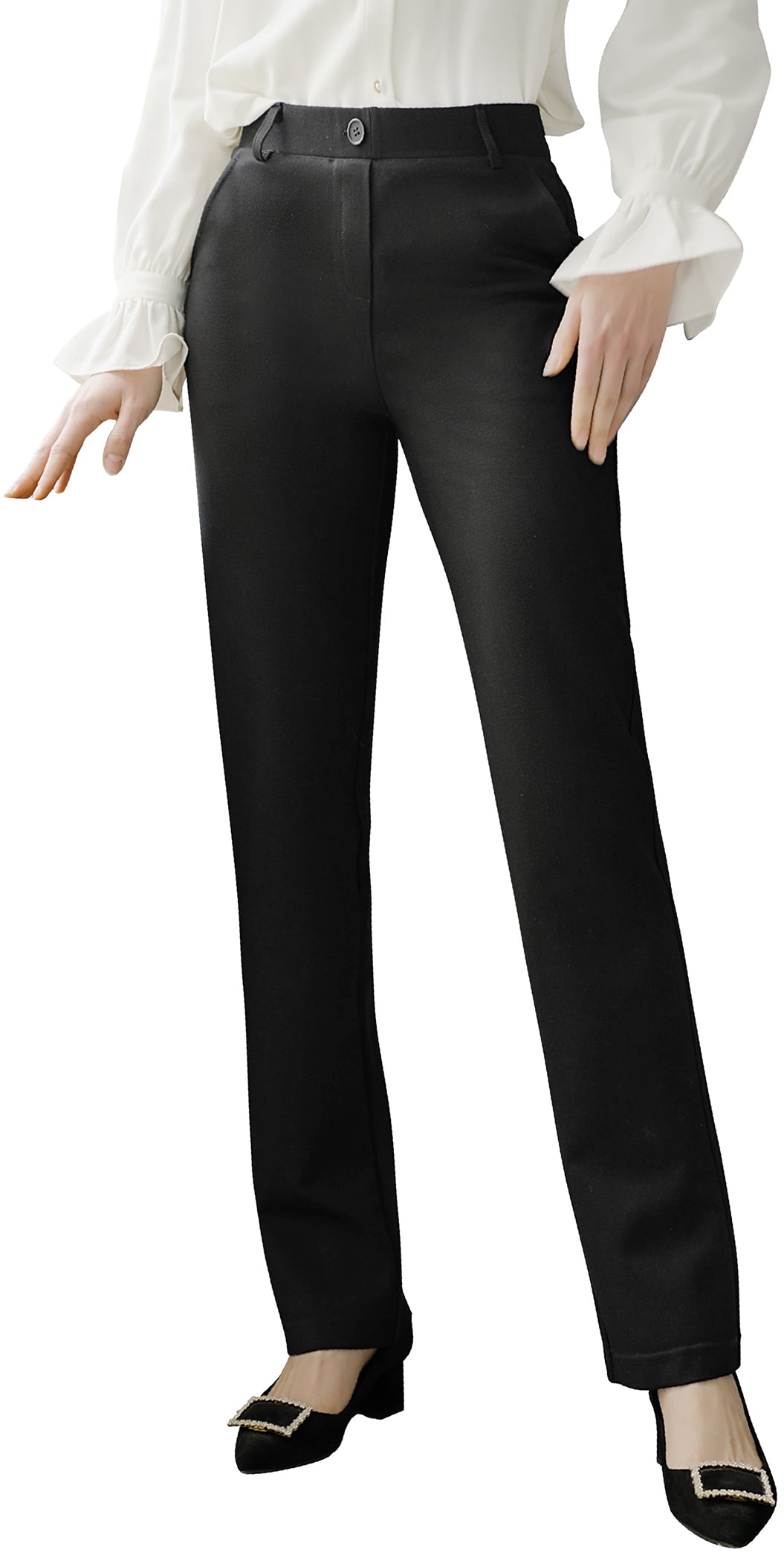 S P Y M Women's Stretch Dress Pants petite Casual Slacks Pants with 4