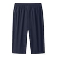 thumbnail image 3 of Betivan Men's Sports Casual Cropped Pants Elastic Waist Zipper Pocket Loose Fit Breathable Lightweight Soft Comfortable Stylish Bottoms for Daily Sports Outing Street Leisure, 3 of 9
