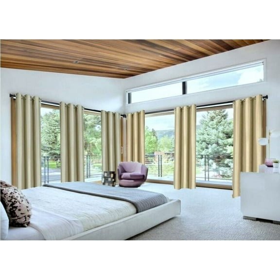 100% Blackout K92 Taupe Color 108" Long Window Curtain Thermal Drapes Panels for Bedroom Home Décor set of 2 Panels