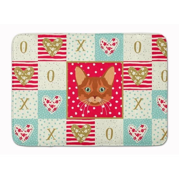Carolines Treasures CK5169RUG Somali Cat Love Machine Washable Memory Foam Mat Red 19Hx27W multicolor