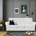 thumbnail image 2 of Couch Cover Velvet Plush Sofa Slipcover (XL Sofa, White), 2 of 7