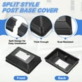 thumbnail image 3 of 24 Pack Post Base Cover, 4.25x3 (Internal Size 1.25x2) Split Style Post Skirt, Porch Column Wrap for Post Fence Deck Cable Railing Baluster Stair Rails, Black, 3 of 6