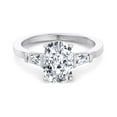 thumbnail image 2 of Empire - Moissanite Elongated Cushion Cut Lab Diamond Engagement Ring With Tapered Baguette Sidestones, 2 of 4
