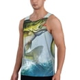 thumbnail image 2 of KLL Largemouth Bass jumps out of water Print Men's Muscle Gym Workout Stringer Tank Tops Bodybuilding Fitness T-Shirts Tank Tops Men-Medium, 2 of 7