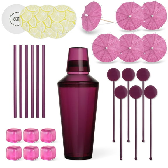 Thyme & Table 31-Piece Purple Cocktail Shaker Set