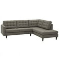 thumbnail image 2 of Modway Empress 2 Piece Upholstered Fabric Right Facing Bumper Sectional in Granite, 2 of 9