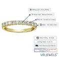 thumbnail image 3 of Vir Jewels 3/4 CTTW Diamond Wedding Band Women 14K Yellow Gold Half Eternity Round Prong Set, 3 of 6
