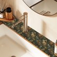thumbnail image 2 of Yayeee Faucet Mat for Kitchen Sink 30" Diatomite Long Splash Guard Pad, Brown Floral Rabbits Pattern, 2 of 7