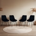 thumbnail image 4 of Ilios Innova | Paquete de 4 Sillas de Comedor Lar en Color Negro, Sillas Tapizadas de Terciopelo con Patas Metálicas Negras, Diseño Moderno y Minimalista, 4 of 9