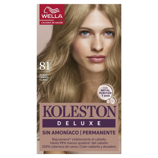Tinte para cabello Koleston Deluxe Sin Amoníaco Rubio Cenizo Claro 8.1