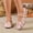 Pink, variant on Womens Openwork Floral Lace Pearl Strap Square Toe Mary Jane Shoes, Classic Mary Jane Strap with Faux Pearls, Comfortable Low Heel for Garden Party Bridal Shower
