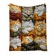 thumbnail image 1 of Manta de franela de 9 cuadrados con gatos durmiendo, para sofá, cama y viaje, manta suave y cálida para el hogar y camping., 1 of 5