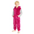 thumbnail image 4 of LIJCC Boys Girls Solid Color Fleece Jumpsuit Pajamas with Pockets , Sleeveless Zip Up HooededSherpa Lined Romper Onesie, Winter Soft Comfy Sleepwear, 4 of 4