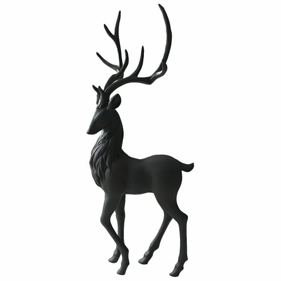 LAMIRO Modern Style Black Reindeer Ornaments Holiday Deer Decoration Statue Sculpture Standing