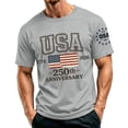 thumbnail image 6 of Homeyce American Flag Shirt for Men 250 Years Of Liberty 4th Of July Shirts Short Sleeve Freedom Usa Flag Shirt Crew Neck Independence Day Patriotic Shirts,Gray S, 6 of 6