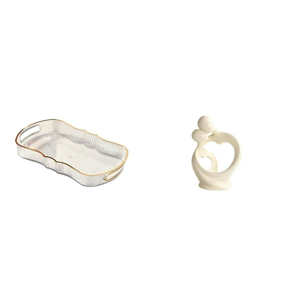 Bandeja de almacenamiento,Bandeja rectangular para servir,ideal para frutas y postres.,Bandeja decorativa multifuncional para el hogar,Estatua abstracta,Estatua de resina,decoración para el