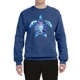 thumbnail image 2 of Sea Turtle Tie Dye Art Animal Lover Unisex Crewneck Graphic Sweatshirt, Vintage Heather Blue, 3XL, 2 of 3