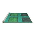 thumbnail image 2 of Ahgly Company Machine Washable Indoor Square Abstract Turquoise Blue Modern Area Rugs, 8' Square, 2 of 4