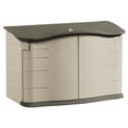 thumbnail image 2 of Open Box Rubbermaid Horizontal Storage Shed, Olive & Sandstone 58.5"L x 35.8"W x 11.8"H 49.7lbs, 2 of 5