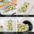 thumbnail image 4 of Kitchen Drying Mat for Counter Watercolor Lemon Green Leaves on Linen Absorbent Dish Mats Foldable Microfiber Drainer Pad Summer Fruit Plate Holder Mat for Countertop Sink Decor, 4 of 6