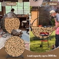 thumbnail image 3 of Outdoor Firewood Circle Rack, 48 Inch Metal Pipe Ring Firewood Holder, Sturdy & Durable for Indoor/Outdoor Use, Space-Saving for Fireplace, Campfire, Backyard or Garage, Black, 3 of 7