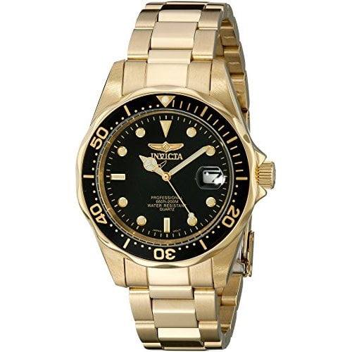 Invicta Men's Pro Diver GQ 8936 Beige Gold Tone Stainles-Steel Quartz Dress  Watch