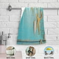 thumbnail image 5 of Sandy Beach Kitchen Hand Towels, Blue Retro Wooden Fingertip Bath Towels Ultra Soft and Absorbent, Decorative Face Towels Dish Washcloths, 2 PCS, 28.3"x 14.4", 5 of 5