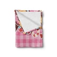 thumbnail image 2 of Sweets Soft Flannel Fleece Throw Blanket, Candy Cookie Sugar Lollipop Cake Ice Cream Girls Design, Cozy Plush for Indoor and Outdoor Use, 70" x 90", Brown Baby Pink, by Ambesonne, 2 of 6