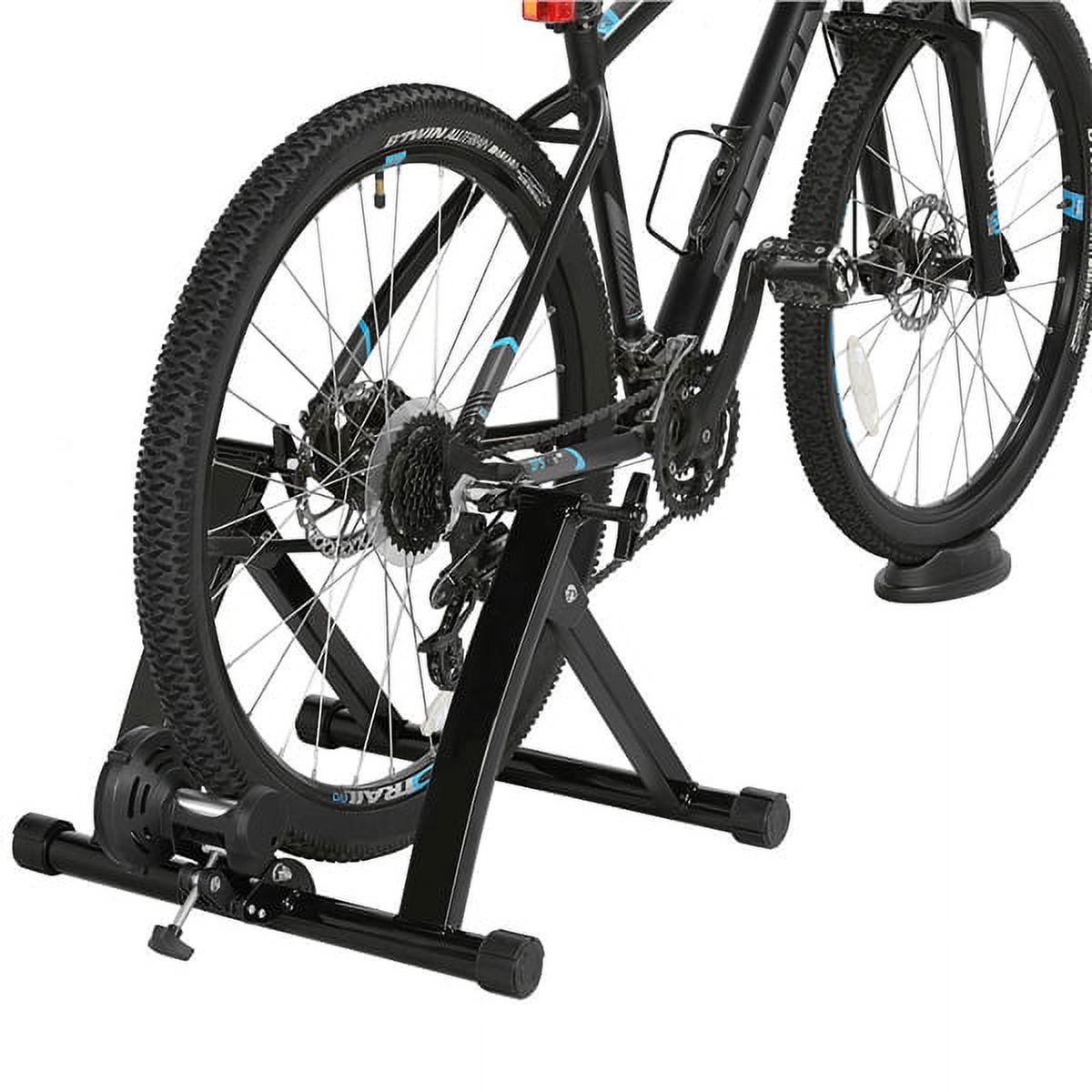 Topeakmart Foldable Indoor Bike Trainer Magnetic Cycle Trainer Stand with Front Wheel Support and Quick Release Skewer Black - image 4 of 14