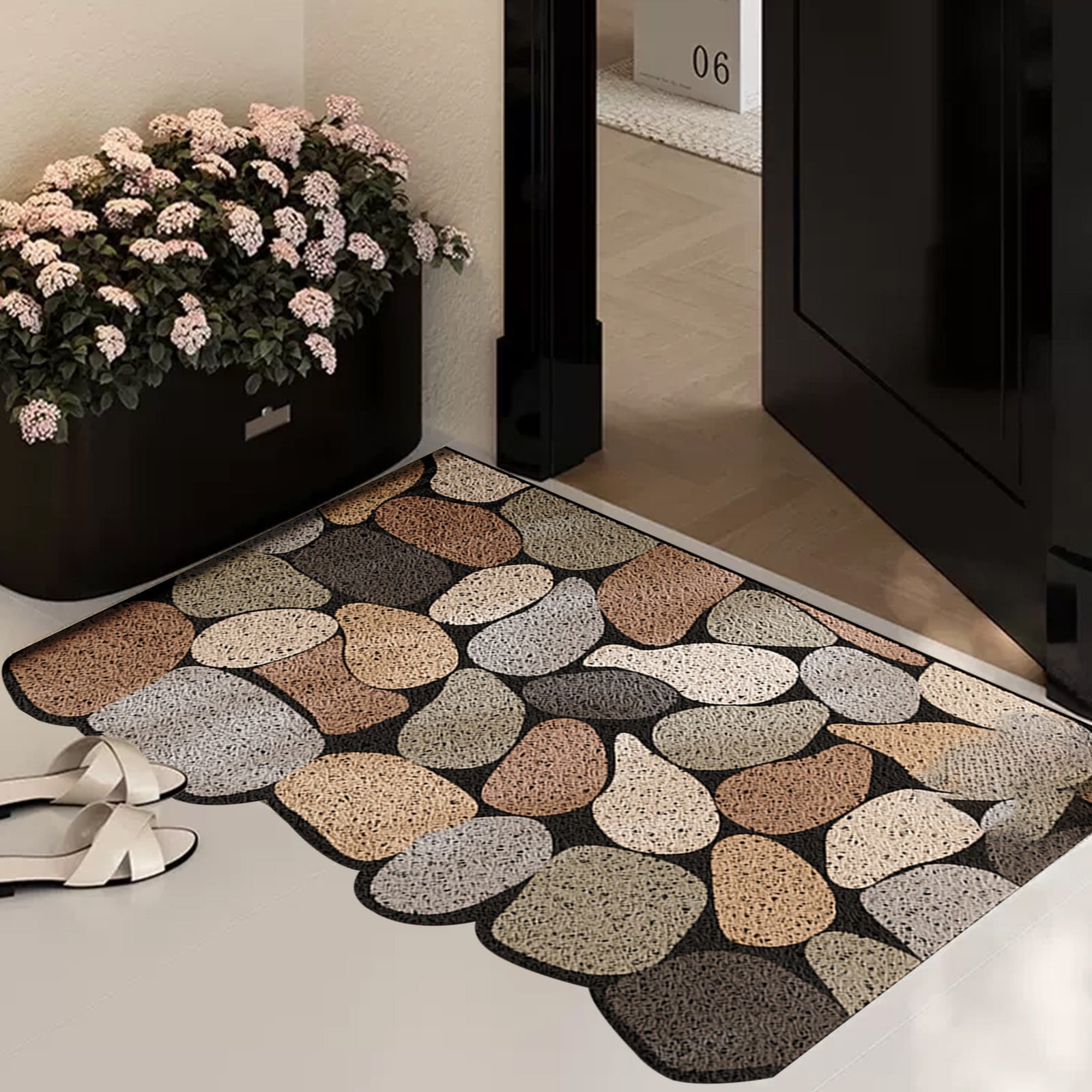 Specollect Clearance 2Pcs Silk Ring Door Mat Indoor Outdoor Doormat, Non-Slip Low-Profile Design Floor Mat, DirtProof and Dust Front Door Welcome Mat for Entryway,Patio,Garage