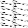 thumbnail image 1 of Juego de 10 cucharas de toronja y postre, acero inoxidable findTop con cucharas de borde serrado, 6 pulgadas, 1 of 9