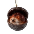 thumbnail image 2 of romoty 3D Resin Hedgehog Christmas Tree Ornament, Sleeping Woodland Animal in Shell Hanging Figurine for Holiday Home Decor, 2 of 7