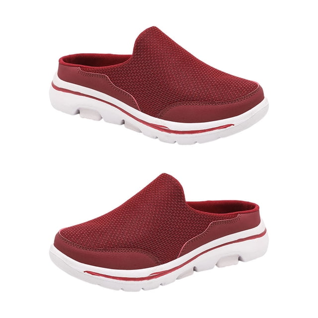 justharion 1 Paire de Sandales pour Femmes Style Décontracté Portable en Maille Respirante Design Simple Rouge Taille 40