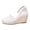 White, variant on IWRICH Espadrilles Wedges Sandals for Women Wedge Platform Sandals Closed Toe Ankle Strap Buckle Casual Summer Wedge Heels White 9