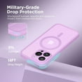 thumbnail image 5 of Magnetic for iPhone 15 Pro Max Case, [Compatible with MagSafe] [Full Camera Protection] Shockproof Protective Slim Translucent Matte Phone Case for iPhone 15 Pro Max 6.7'', Roland Purple, 5 of 15