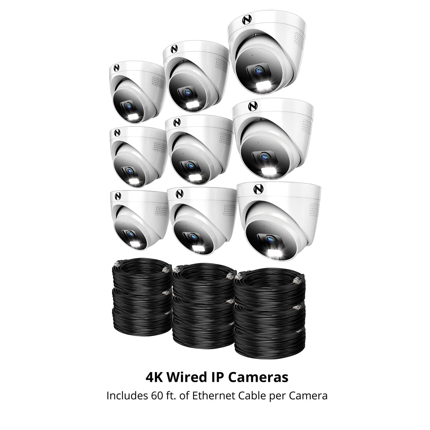 Night Owl 24 Channel NVR Security System with 4TB Hard Drive and 9 Wired IP 4K Resolution Dome Cams