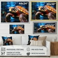 thumbnail image 4 of Designart "Underwater Abstract Voyage I" Animals Turtle Floater Framed Wall Decor, 4 of 5