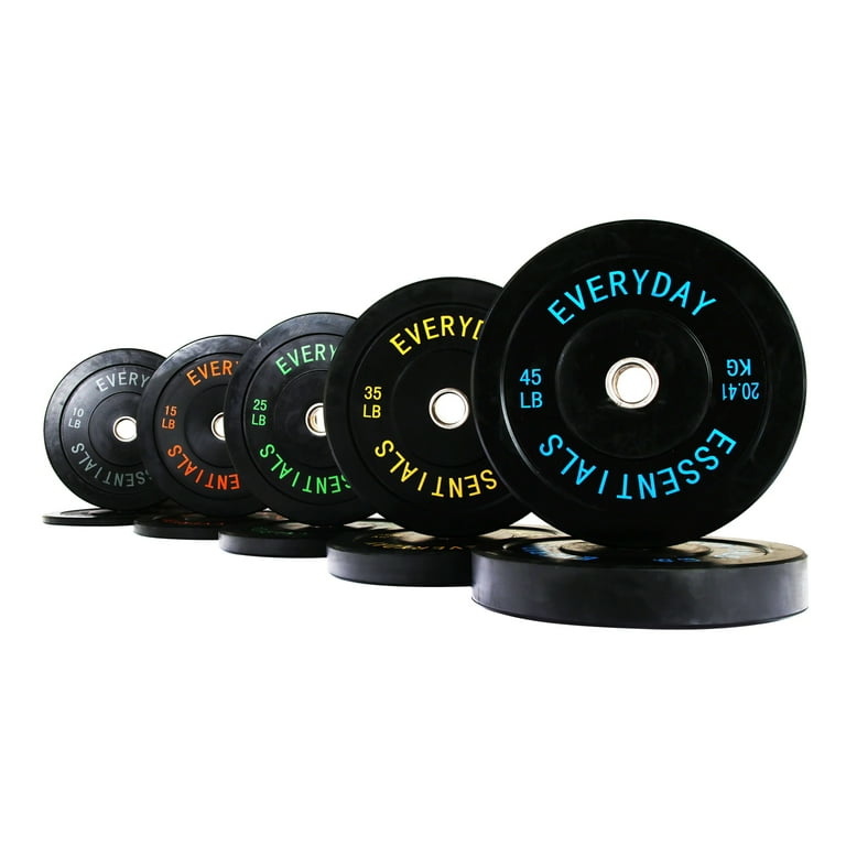 BalanceFrom 50 lb Olympic Rubber Bumper Weight Plate Set with