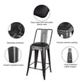 thumbnail image 4 of Leejay Gun Gray 24 inch High Back Metal Barstool with Vegan Leather Seat,Set of 3, 4 of 5