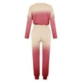 thumbnail image 4 of DailyTrove Women's Long Sleeve Ombre Tracksuit - Gradient Design, Casual Style, Fall & Street Wear,Hot Pink, 4 of 5