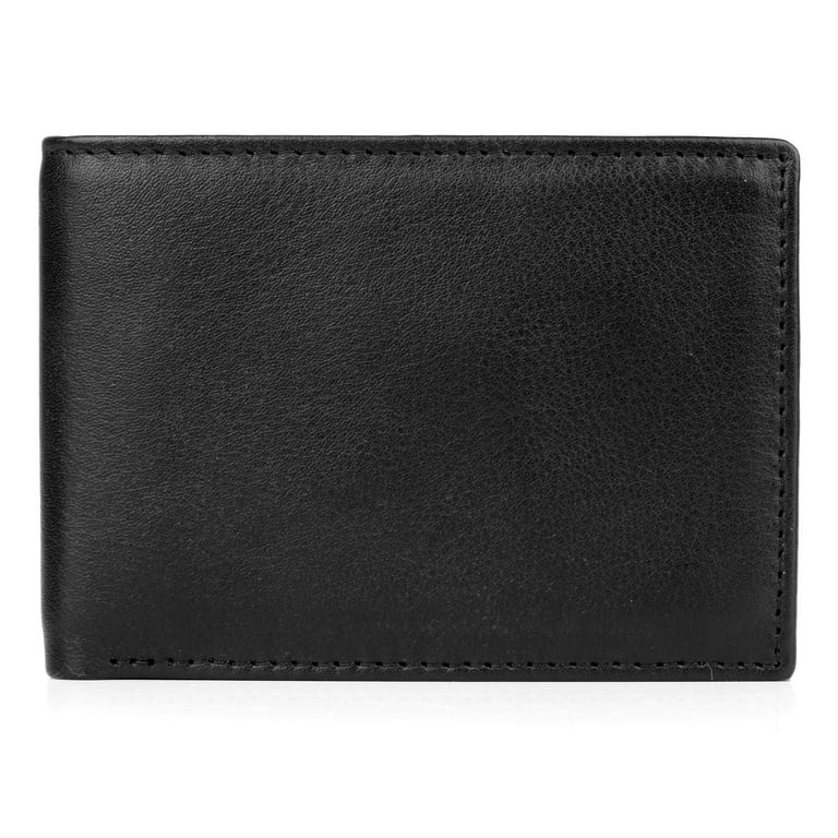 J. Buxton Men's Houston RFID Front Pocket Slimfold Leather, Black